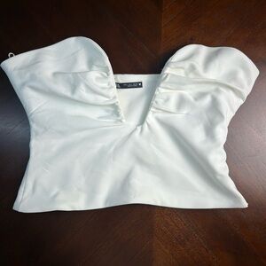 Zara Elegant White Women's Crop Top size L